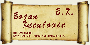 Bojan Kuculović vizit kartica